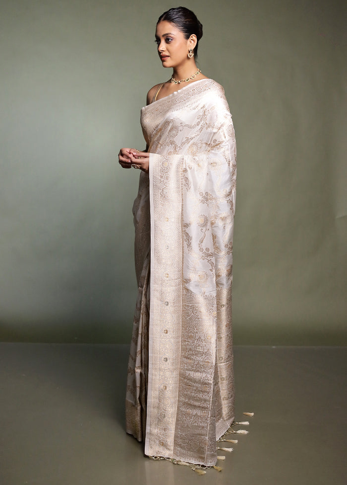 Yellow Dupion Silk Saree With Blouse Piece