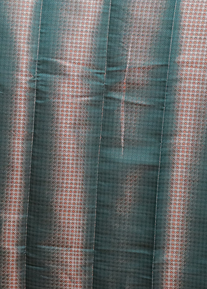 Rust Kora Silk Saree With Blouse Piece