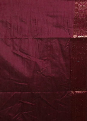 Purple Dupion Silk Saree With Blouse Piece