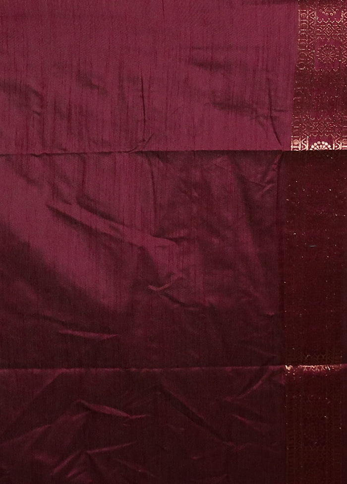 Purple Dupion Silk Saree With Blouse Piece