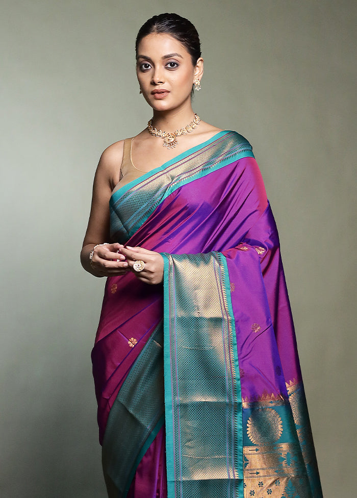 Pink Kanjivaram Silk Saree With Blouse Piece