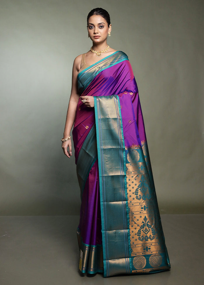 Pink Kanjivaram Silk Saree With Blouse Piece