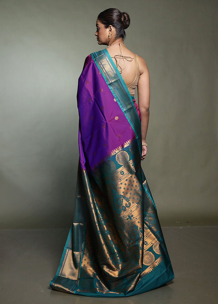 Pink Kanjivaram Silk Saree With Blouse Piece