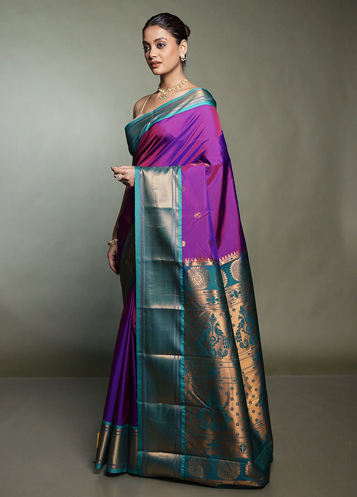 Pink Kanjivaram Silk Saree With Blouse Piece