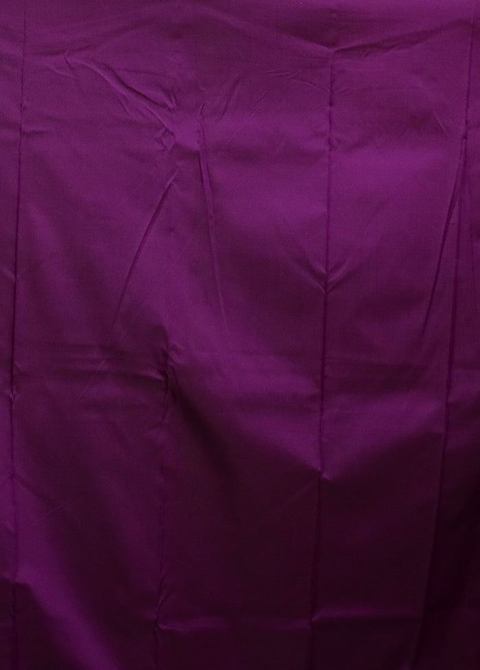 Purple Kanjivaram Silk Saree With Blouse Piece