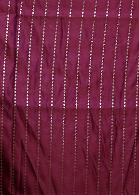 Purple Banarasi Silk Saree With Blouse Piece