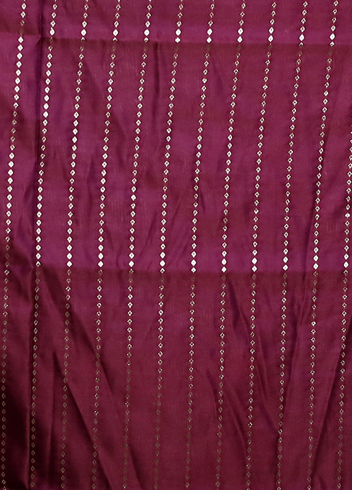 Purple Banarasi Silk Saree With Blouse Piece