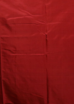 Red Kora Silk Saree With Blouse Piece