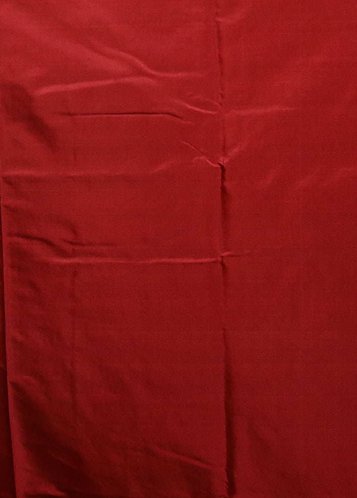 Red Kora Silk Saree With Blouse Piece