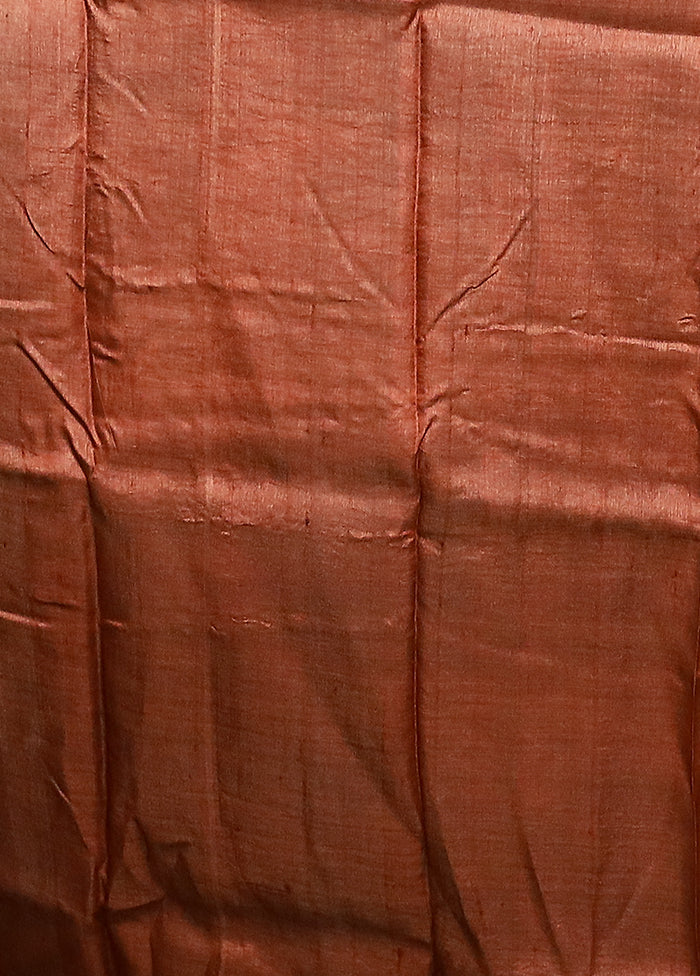 Yellow Handloom Tussar Pure Silk Saree With Blouse Piece