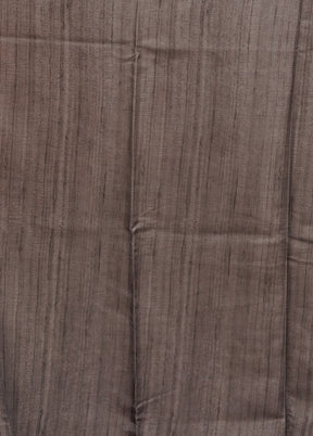 Black Tussar Silk Saree With Blouse Piece