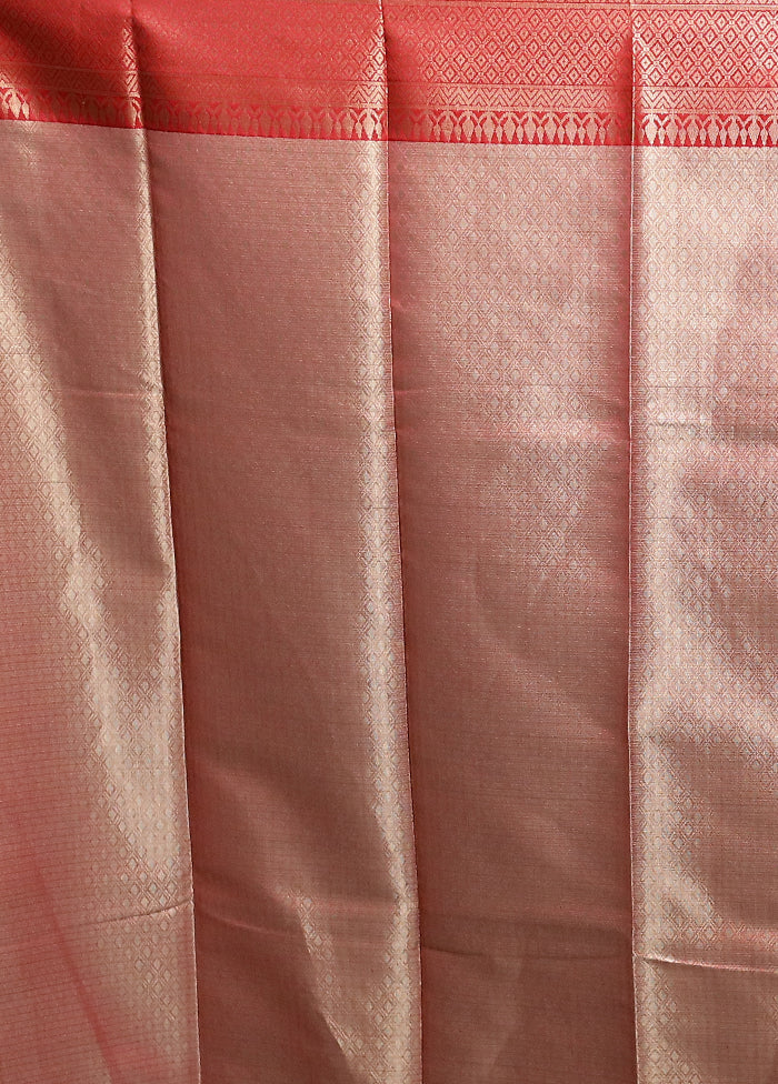 Cream Kora Silk Saree With Blouse Piece