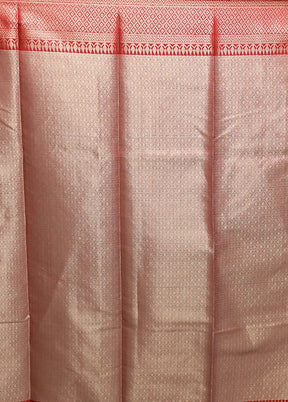 Pink Kora Silk Saree With Blouse Piece