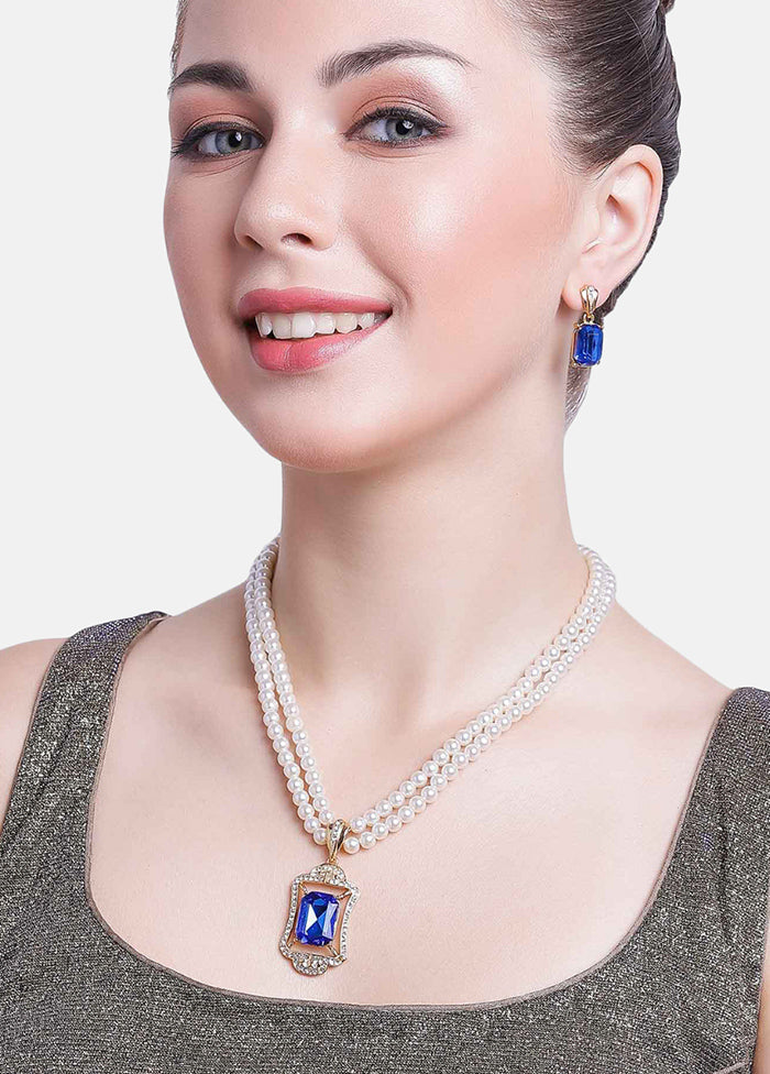 Gold Plated Sophisticated Pearl Jewellery Set - Indian Silk House Agencies