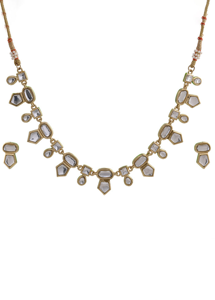 Gold Plated Marvelous Kundan Fancy Necklace Jewellery Set - Indian Silk House Agencies