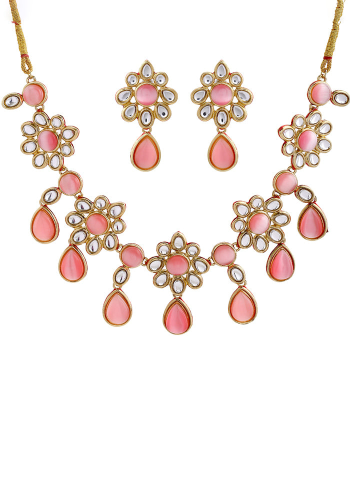 Gold Plated Splendid Kundan Necklace Set - Indian Silk House Agencies