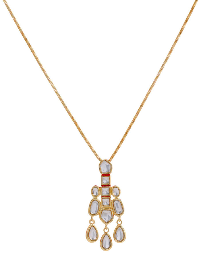 Gold Plated Beautiful Kundan Pendant Jewellery Set - Indian Silk House Agencies