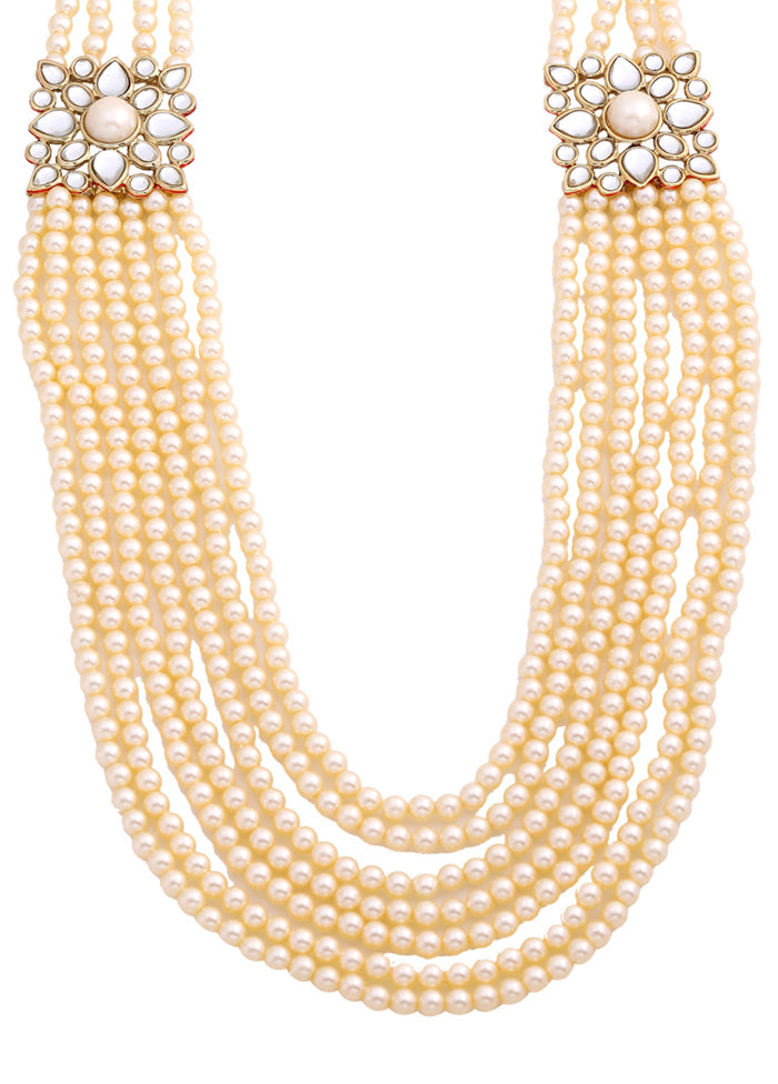Gold Plated Royal 7 String Pearl Necklace - Indian Silk House Agencies