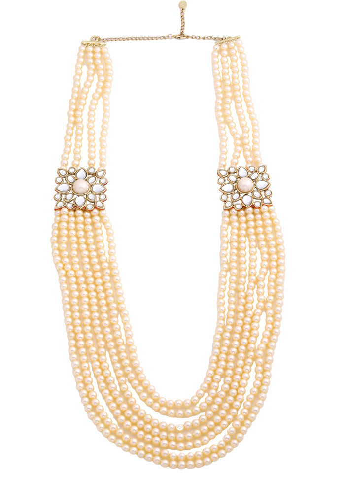 Gold Plated Royal 7 String Pearl Necklace - Indian Silk House Agencies