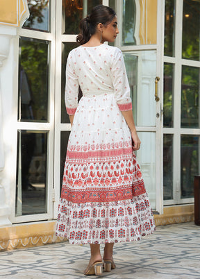 White Readymade Cotton Indian Dress