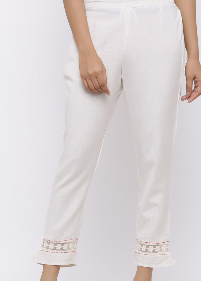 White Rayon Casual Pant