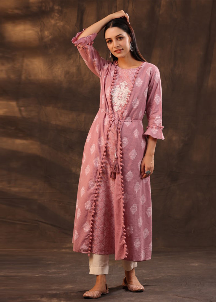 Pink Readymade Cotton Kurti