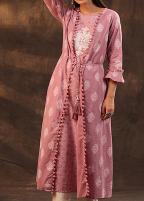 Pink Readymade Cotton Kurti