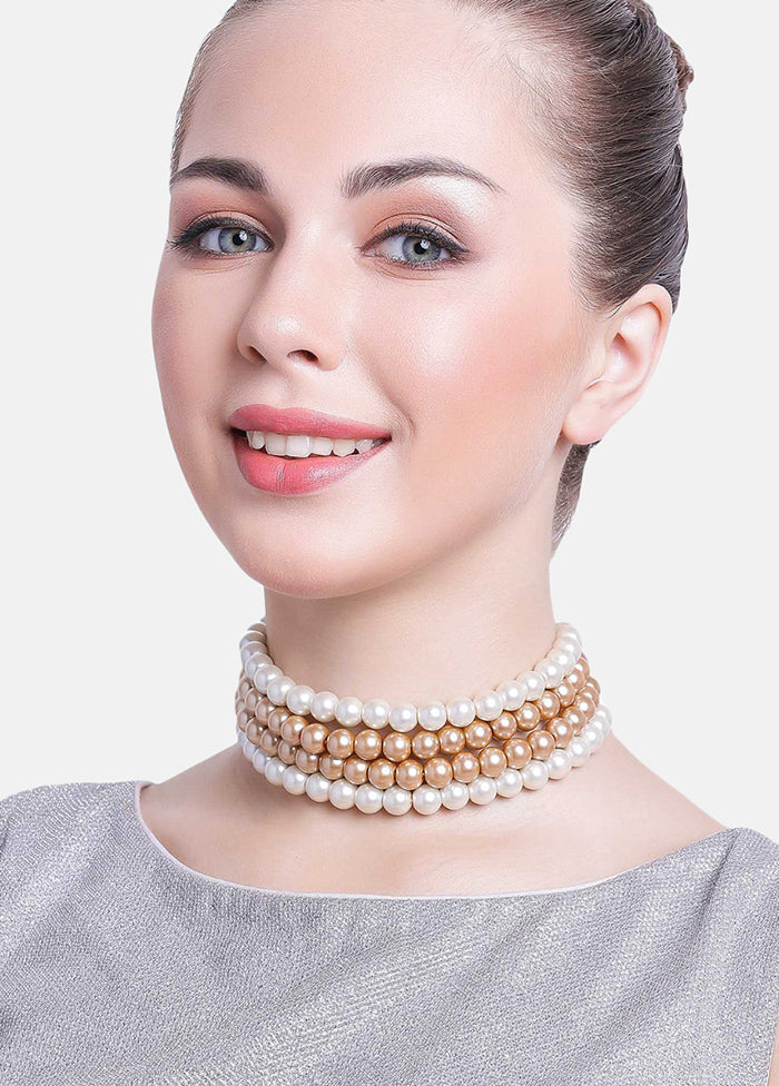 Gold Plated Tetrad Luminosity Pearl Necklace - Indian Silk House Agencies