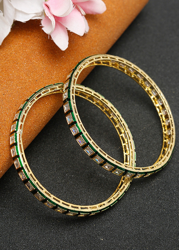 Gold Plated Kundan Bangle - Indian Silk House Agencies