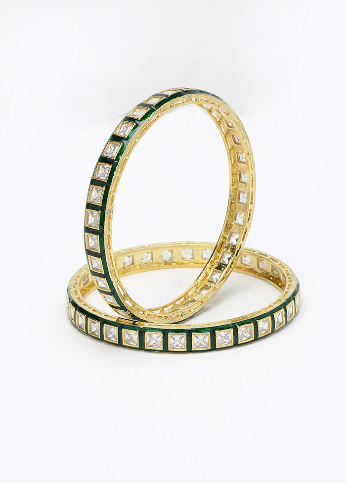 Gold Plated Kundan Bangle - Indian Silk House Agencies