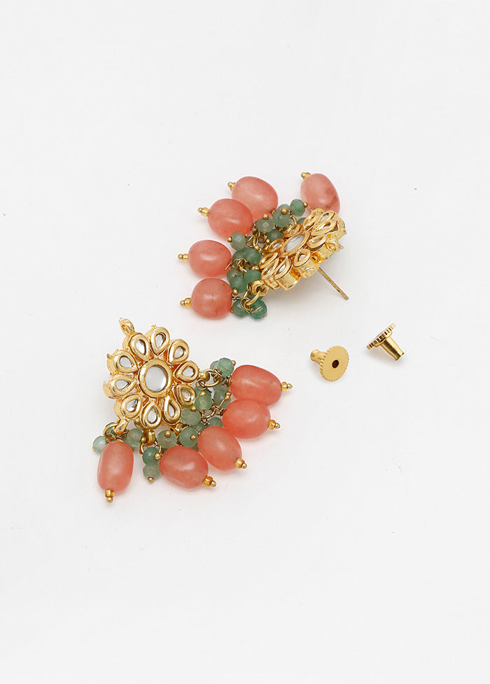 Gold Plated Kundan Dangler Earrings - Indian Silk House Agencies