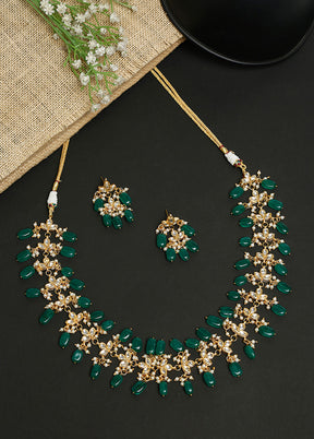 Gold Plated Kundan Jewellery Set - Indian Silk House Agencies