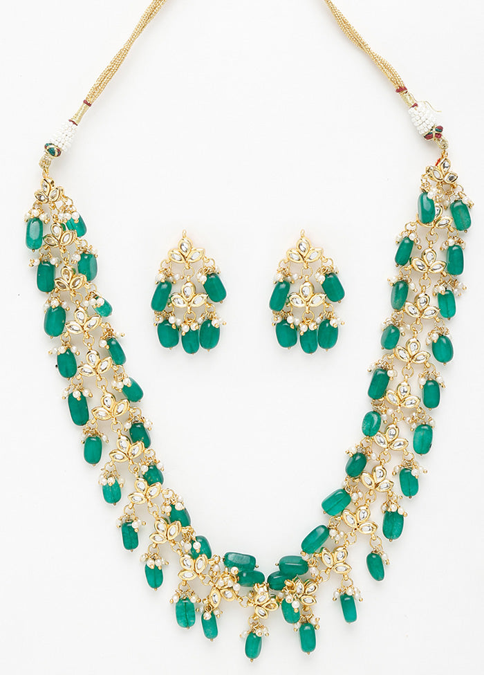 Gold Plated Kundan Jewellery Set - Indian Silk House Agencies