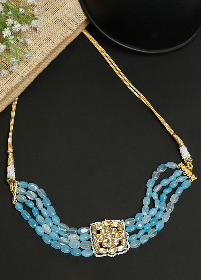 Gold Plated Kundan Necklace - Indian Silk House Agencies