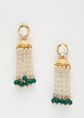 Gold Plated Kundan Jhumka Earrings - Indian Silk House Agencies