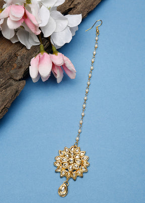 Gold Plated Kundan Mathapatti Head Jewellery - Indian Silk House Agencies