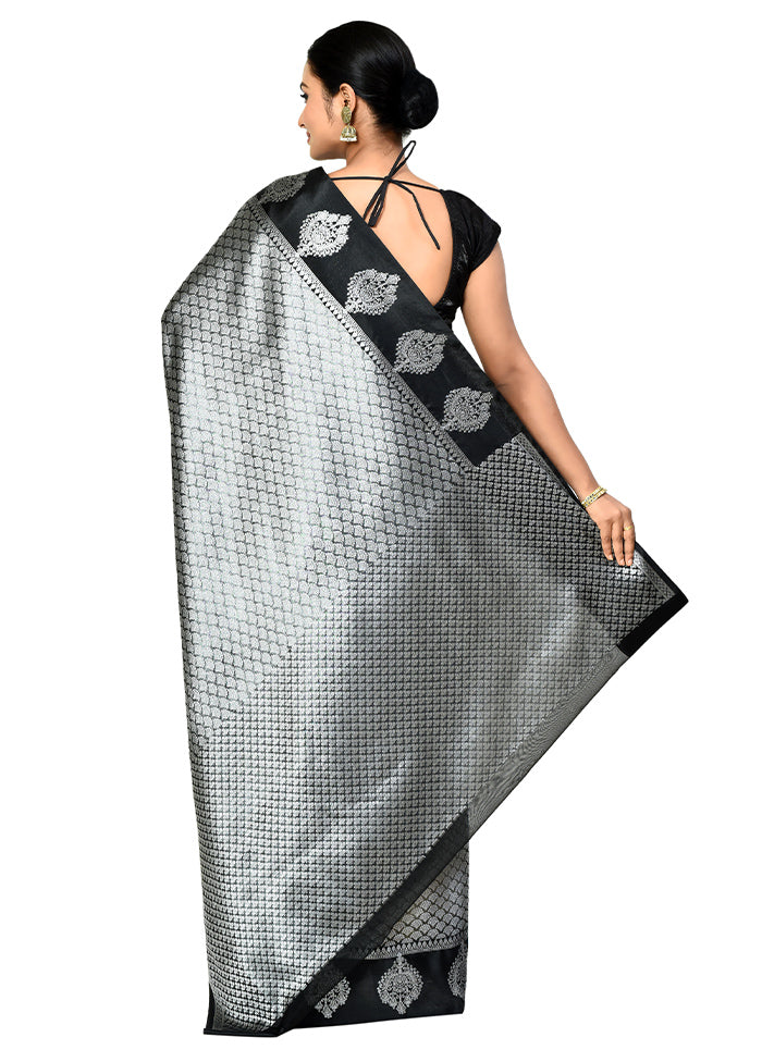 Grey Organza Saree With Blouse Piece - Indian Silk House Agencies