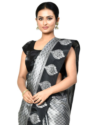 Grey Organza Saree With Blouse Piece