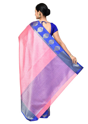 Pink Organza Saree With Blouse Piece - Indian Silk House Agencies