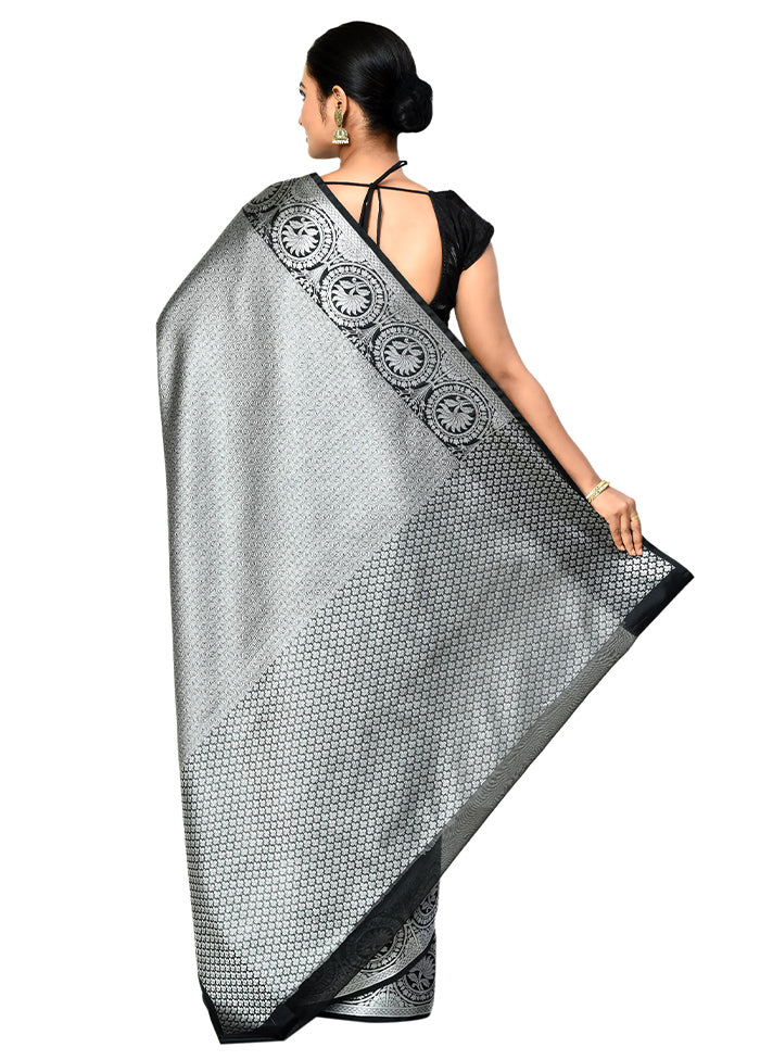 Grey Organza Saree With Blouse Piece - Indian Silk House Agencies