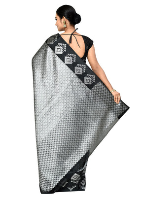 Grey Organza Saree With Blouse Piece