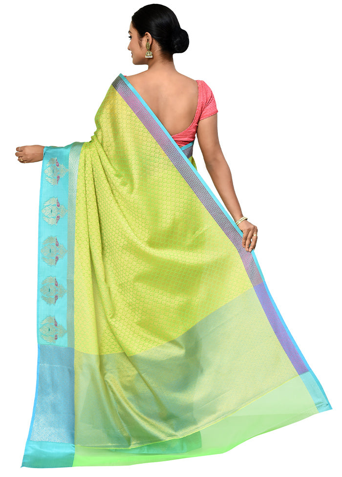 Green Organza Saree With Blouse Piece