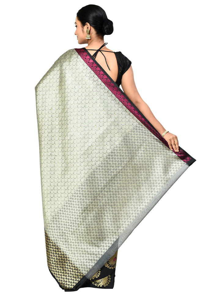 Grey Organza Saree With Blouse Piece - Indian Silk House Agencies