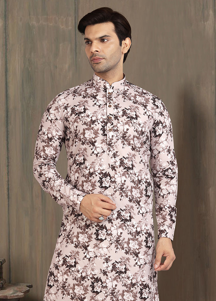 2 Pc Brown Cotton Kurta Pajama Set - Indian Silk House Agencies