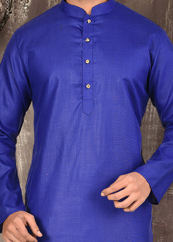 2 Pc Royal Blue Cotton Kurta Pajama Set - Indian Silk House Agencies