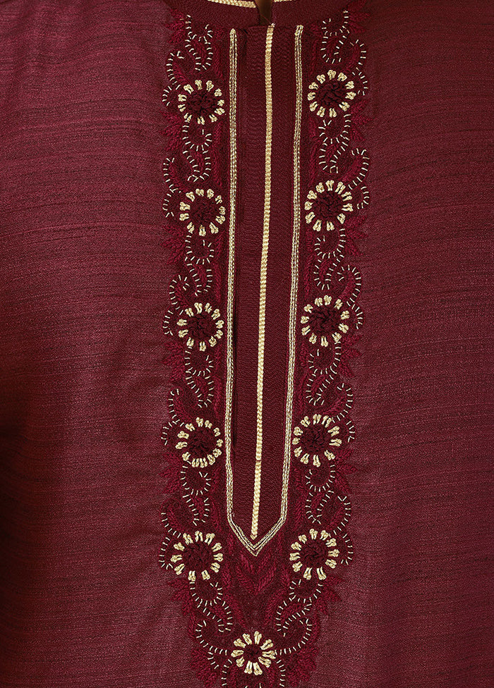 2 Pc Mehendi Silk Kurta And Pajama Set - Indian Silk House Agencies