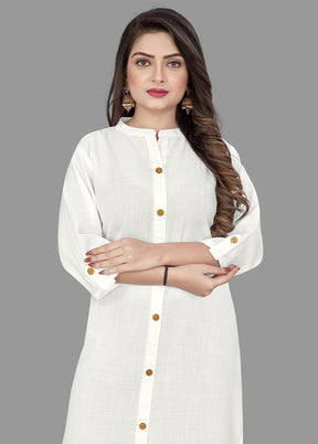 White Readymade Cotton Kurti - Indian Silk House Agencies