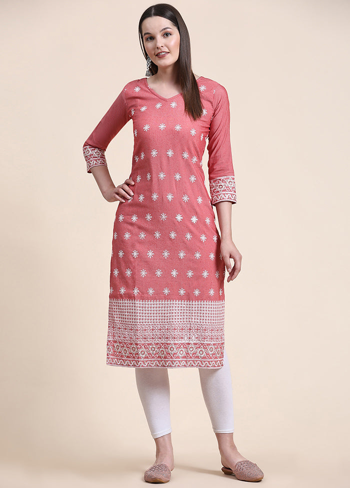 Pink Readymade Cotton Kurti - Indian Silk House Agencies