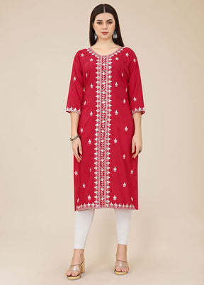 Maroon Readymade Silk Kurti - Indian Silk House Agencies