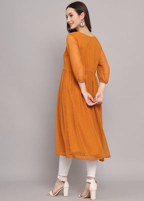 Mustard Readymade Georgette Kurti - Indian Silk House Agencies